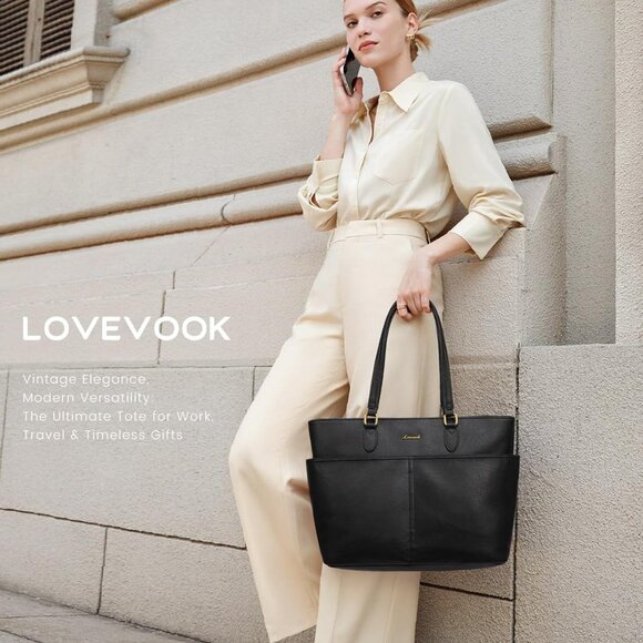 Laptop Tote Bag for Women, 15.6 inch Laptop Work Bags for Teacher Nurse Large Co - Picture 2 of 6